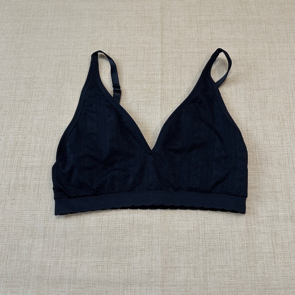 PINK VS *M-DD* Black Seamless Pointelle Bralette Bra